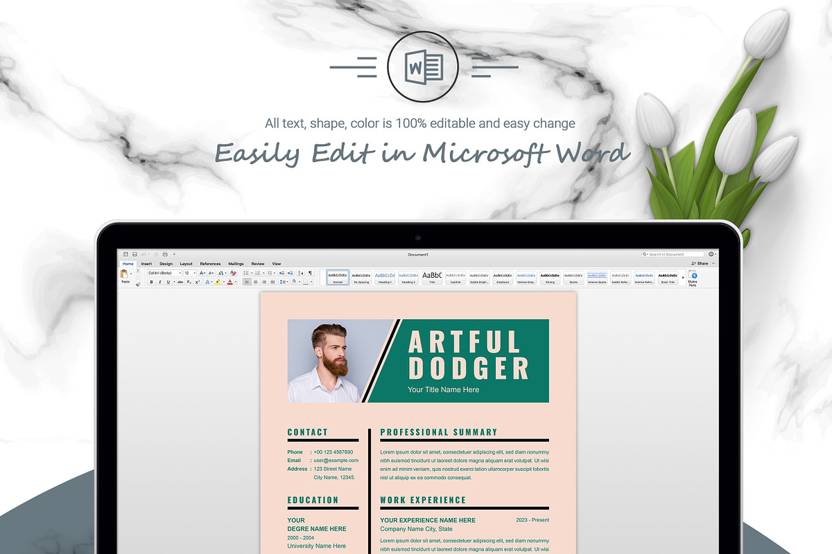 Simple & Effective Resume Layout, a Resume Template by ResumeInventor (Photo 3 of 4)