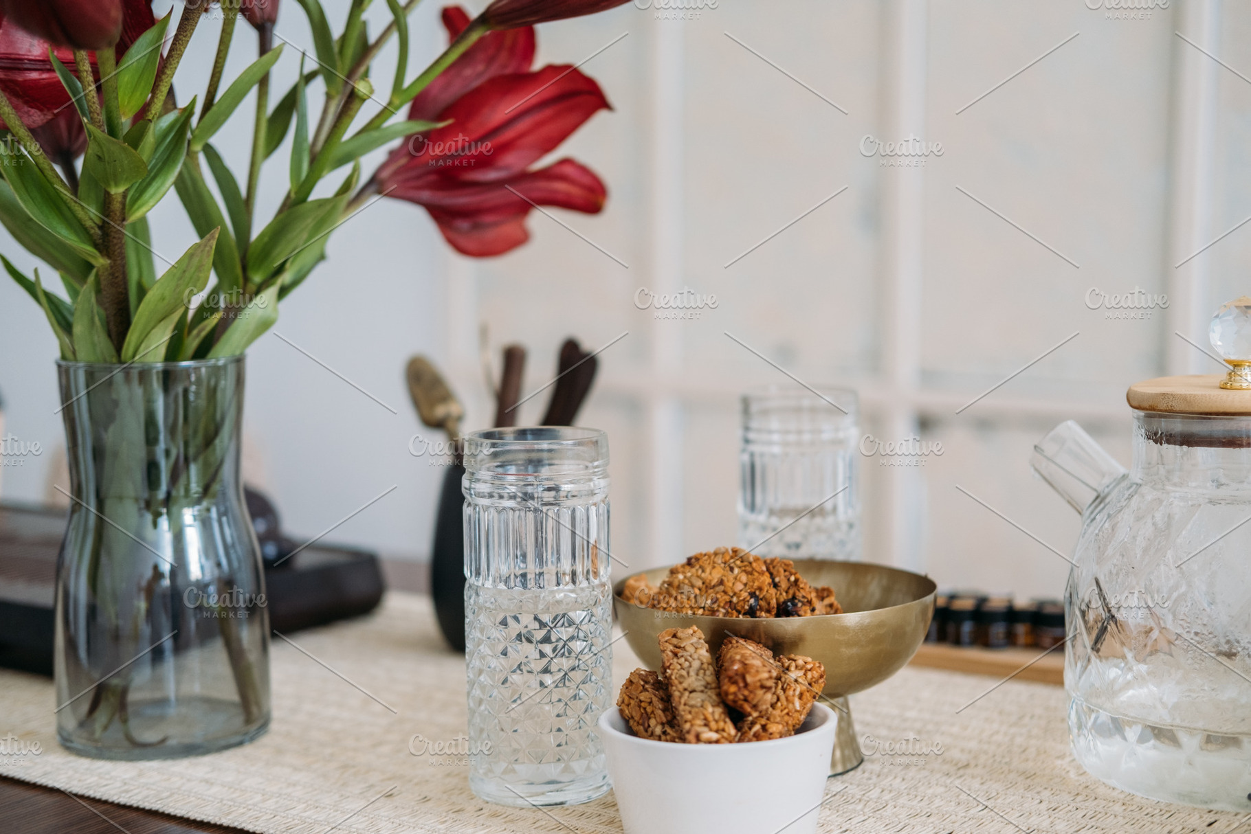 Healthy breakfast oatmeal bowl wholegrain flower, a Food & Drink Photo by Photo Drive Studio