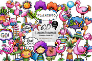 Clipart Kit of Funky Flamingo, an Animal Illustration by NiiiNArt (Thumbnail 1 of 8)