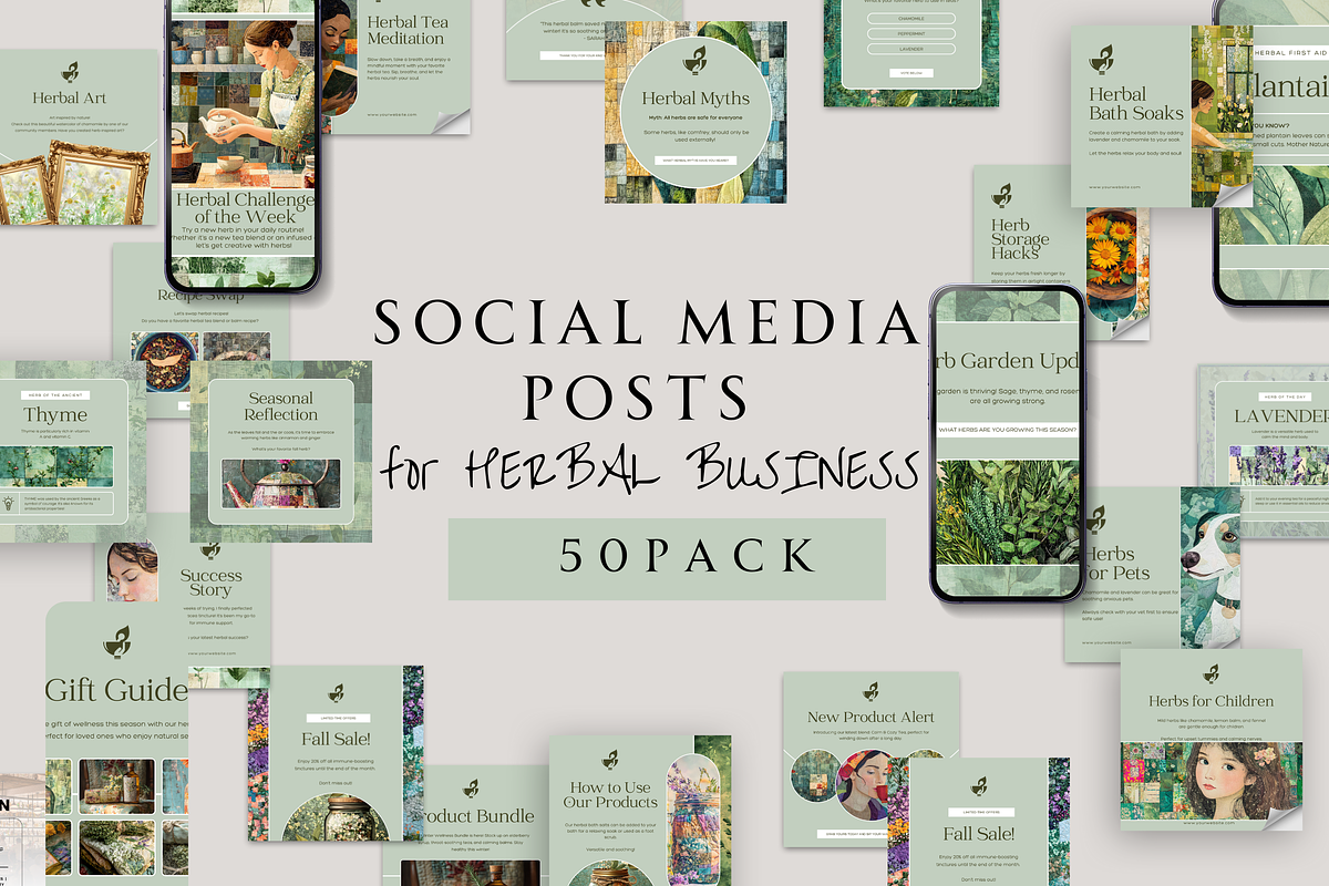 HERBAL MEDICINE SOCIAL MEDIA POSTS, a Social Media Template by Daring Digies (Photo 2 of 9)