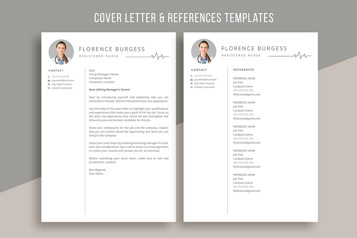 Nurse Resume Template/ Medical CV, a Resume Template by aivos (Photo 4 of 6)