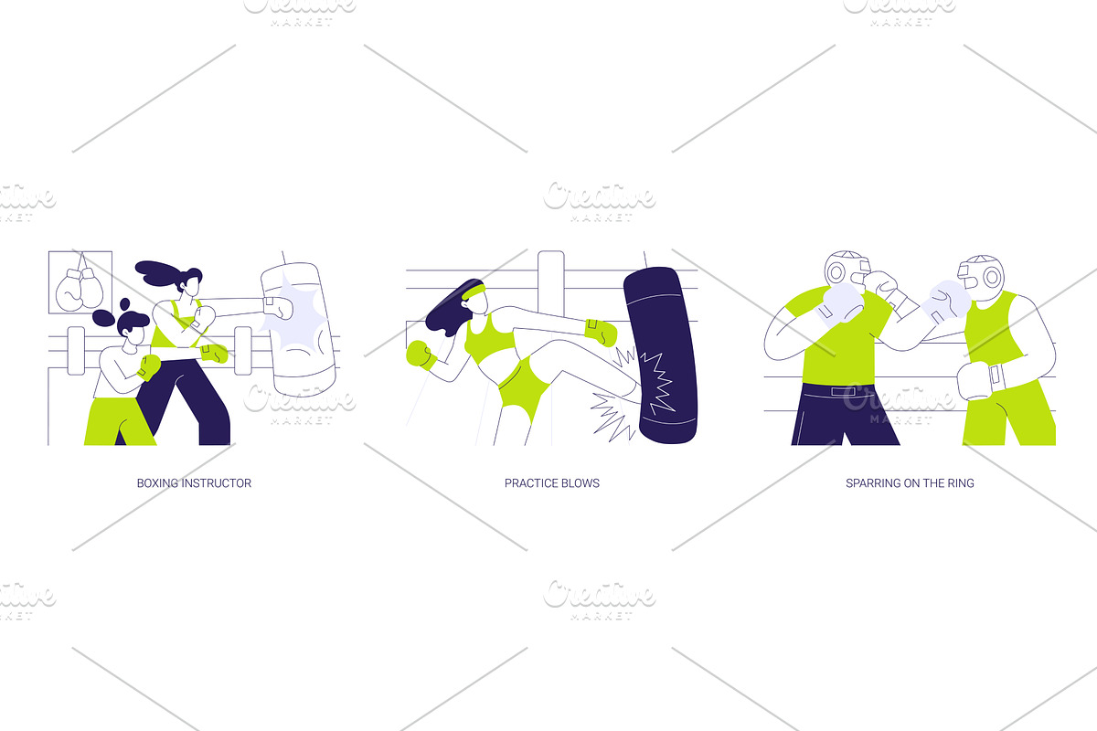 Boxing isolated cartoon vector, a Person Illustration by Visual Generation