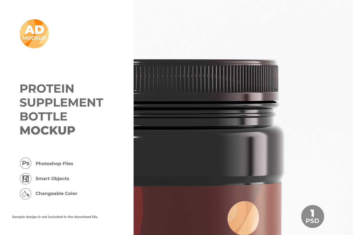 Supplement Jar Bottle Mockup (1PSD), a Packaging Mockup by Adstart (Photo 4 of 5)