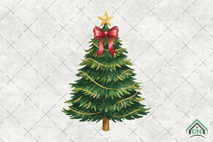 Coquette Christmas Tree Glitter Png, an Illustration by Craft Nest