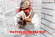 Watercolor Sketch Photoshop Action, an Action Add-On by Grishka89 (Thumbnail 1 of 9)