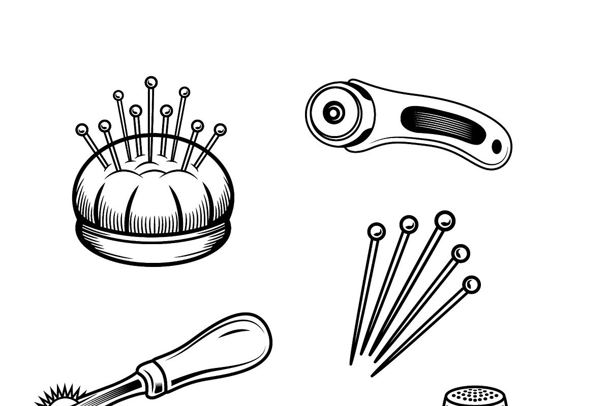 Six essential sewing accessories, an Object Illustration by LogosDen (Photo 3 of 3)