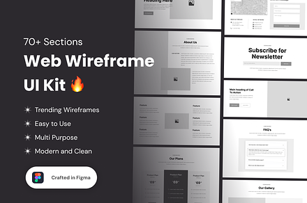 Sections Wireframe Kit, a Wireframe Template by Numanwebs