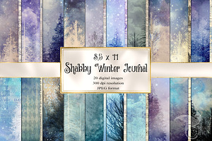 Shabby Winter Journal Paper