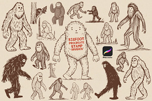 Bigfoot Procreate Stamp Brush Set