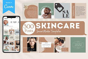 300 Skincare Canva Templates