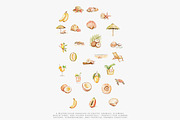 Watercolor tropical clipart set, a Decorative Illustration by Patishop Art (Thumbnail 9 of 10)