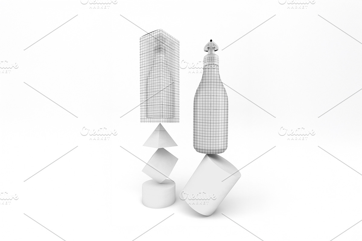 Abstract Balanced Shampoo Mockup, a Packaging Mockup by Qaleb Studio (Photo 1 of 2)