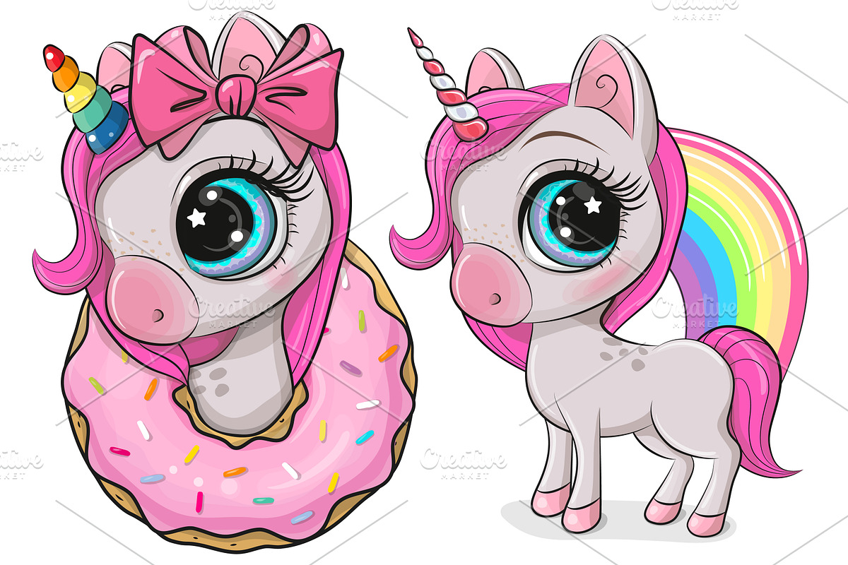 Cute Unicorn Set, an Animal Illustration by Regina Art (Reginast777) (Photo 3 of 3)