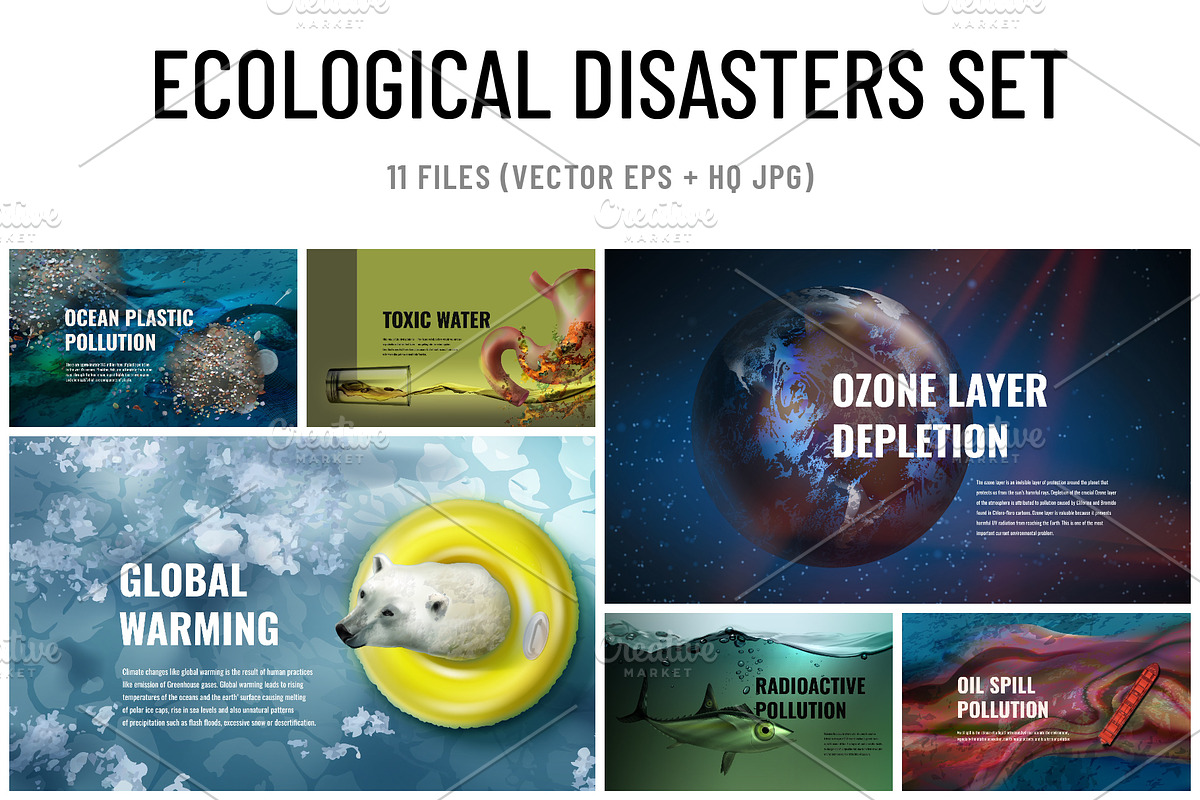 Vector Ecological Disasters Set, an Animal Illustration by Zonda (Photo 1 of 12)