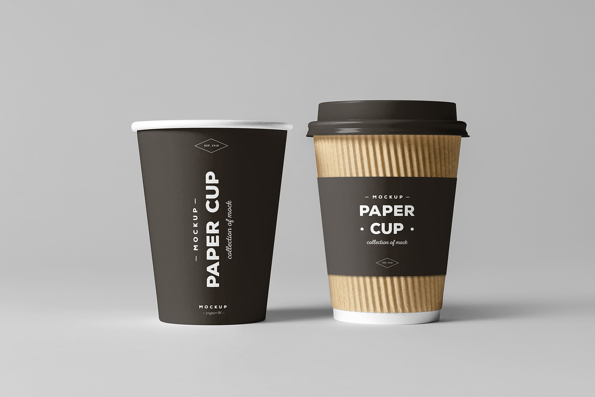 Paper Cups Mock-up, a Cups & Container Mockup by Yogurt86 (Photo 8 of 9)