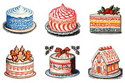 Cute Christmas Cake Clipart Bundle, an Illustration by DreamArtGraphic (Thumbnail 3 of 5)
