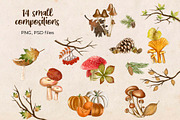Autumn Watercolor clipart, a Seasonal Illustration by OZartRoom (Thumbnail 10 of 11)