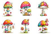 Whimsical Mushroom Clipart Bundle, an Illustration by designcity5 (Thumbnail 4 of 5)