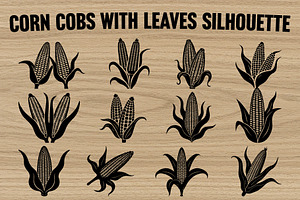 Harvest Corn Cob Black Vector, an Illustration by Gfx_Store