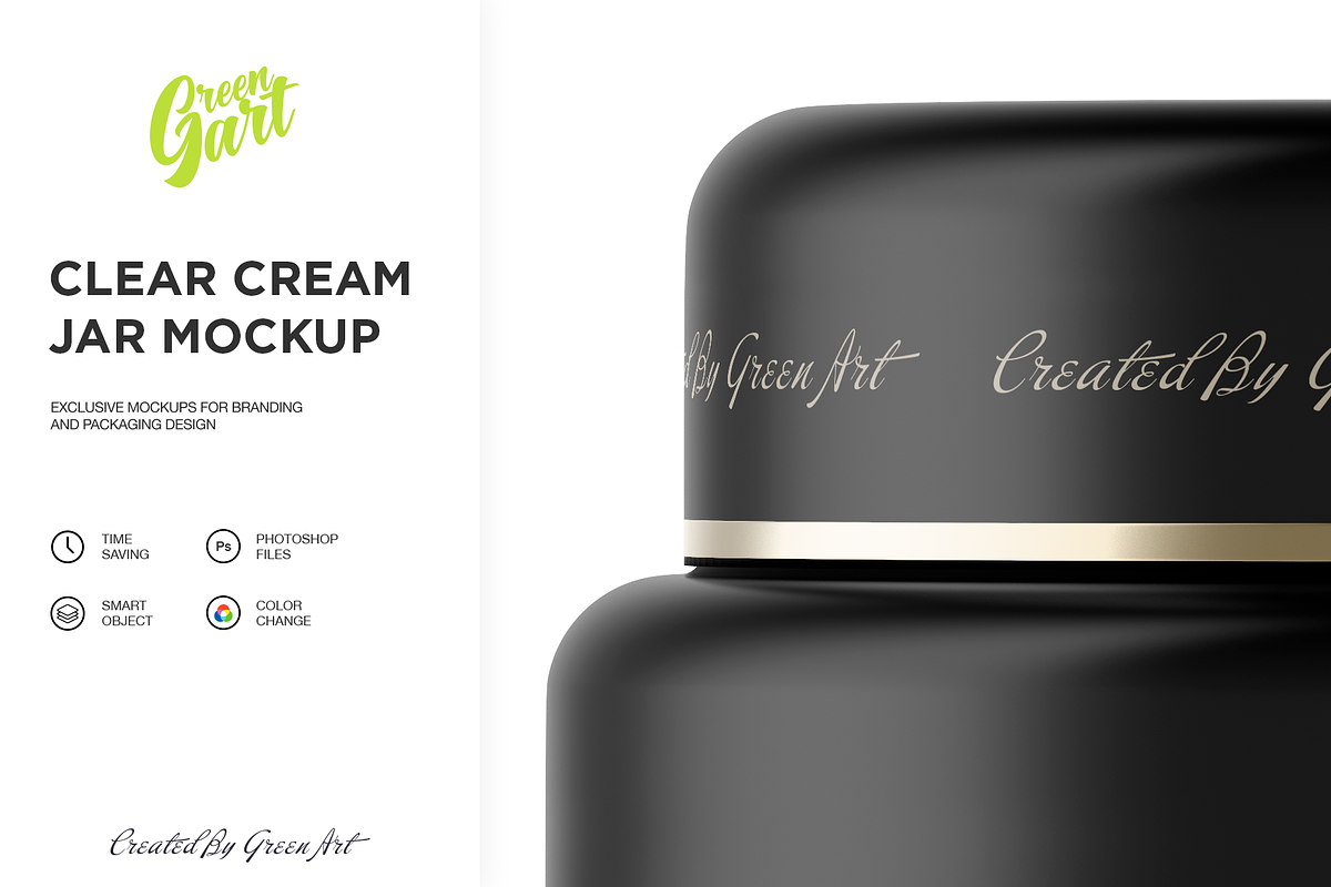 3 PSD Clear Cream Jar Mockup, a Product Mockup by Green Art (Photo 9 of 12)