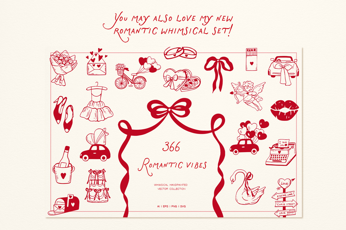 Watercolor Clipart Set Charming Bows, a Decorative Illustration by ViktoriyaD (Photo 9 of 9)