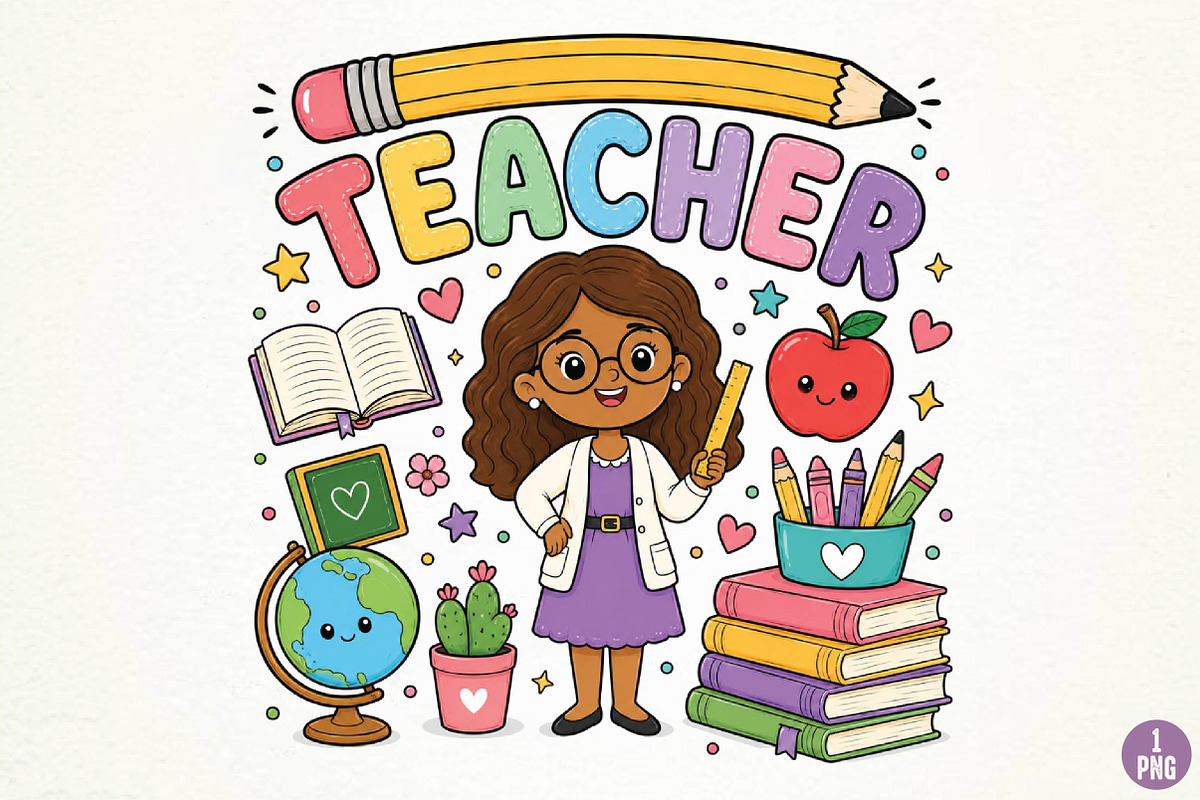 Back to School Teacher Sublimation, a Seasonal Illustration by DreamPrint404 (Photo 1 of 6)