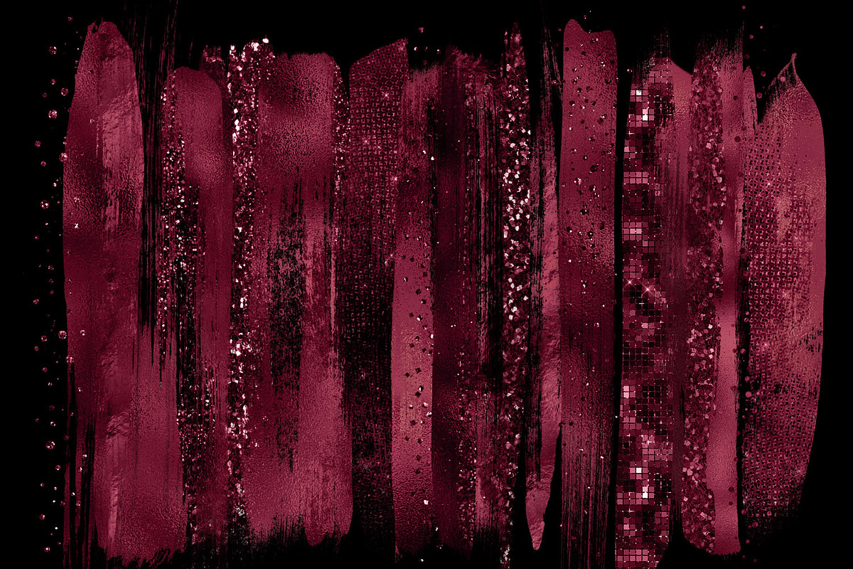Burgundy Brush Strokes Clipart, an Object Graphic by Digital Curio