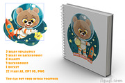 Bear in space, an Animal Illustration by Azuzlikus (Thumbnail 2 of 5)