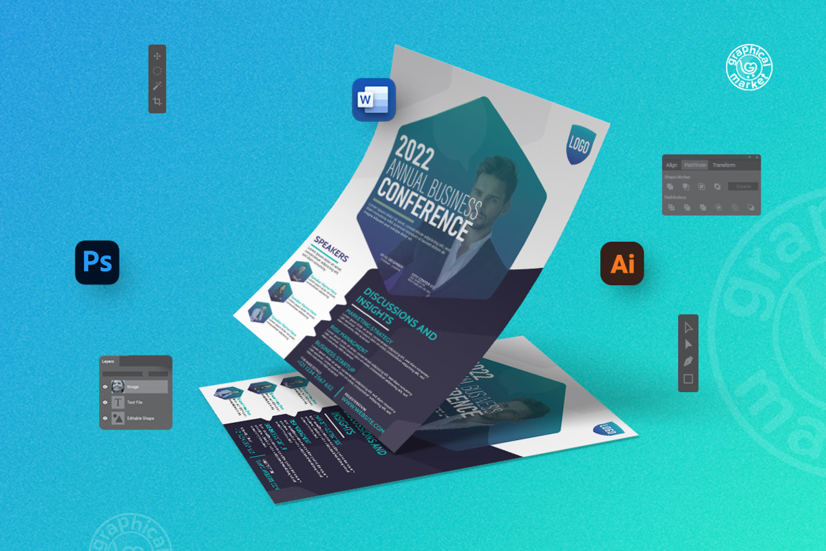 Business Conference Flyer V1, a Flyer Template by GraphicalMarket (Photo 5 of 6)