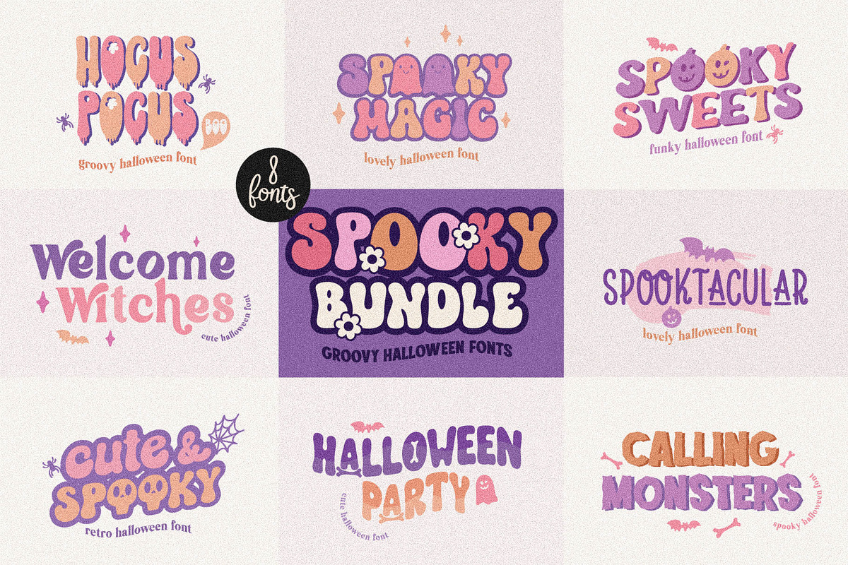 Spooky Halloween Bundle - 8 Fonts, a Handwritten Font by BarcelonaShop (Photo 1 of 9)