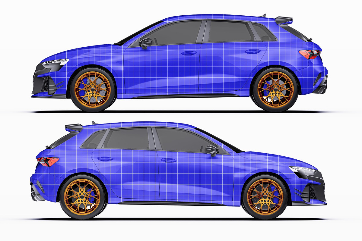 2026 Sport Performance Hatchback Set, an Advertising Mockup by Halal Graphic Studio (Photo 9 of 12)