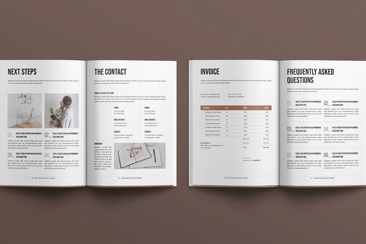 Client Welcome Guide Template, a Magazine Template by E-Type