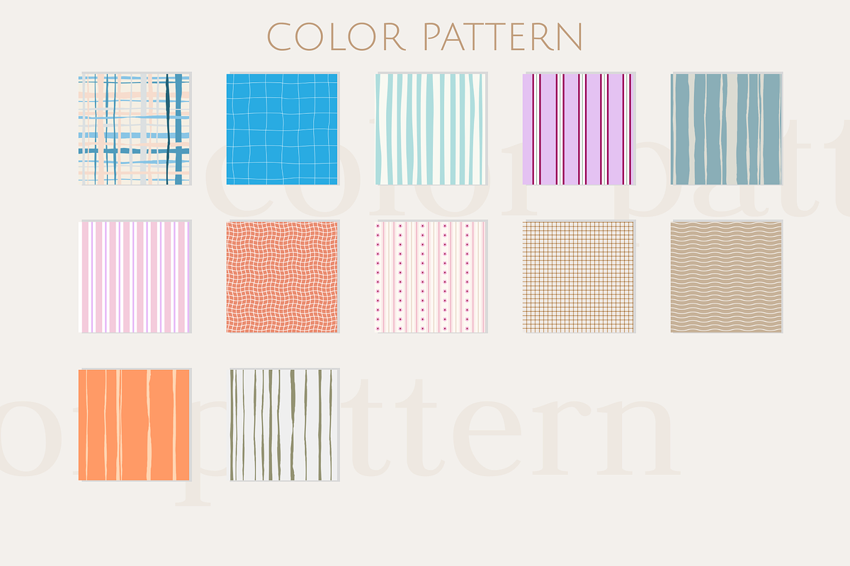 Cottage Stripe & Plaid Patterns, a Pattern Graphic by Casa Mandarina (Photo 5 of 12)