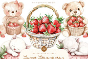 Watercolor Sweet Strawberry Clipart, a Food Illustration by SparkyDesignsUS (Thumbnail 1 of 9)