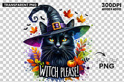 Halloween Witch Please Black Cat PNG, a Seasonal Illustration by Creative Arslan (Thumbnail 3 of 3)