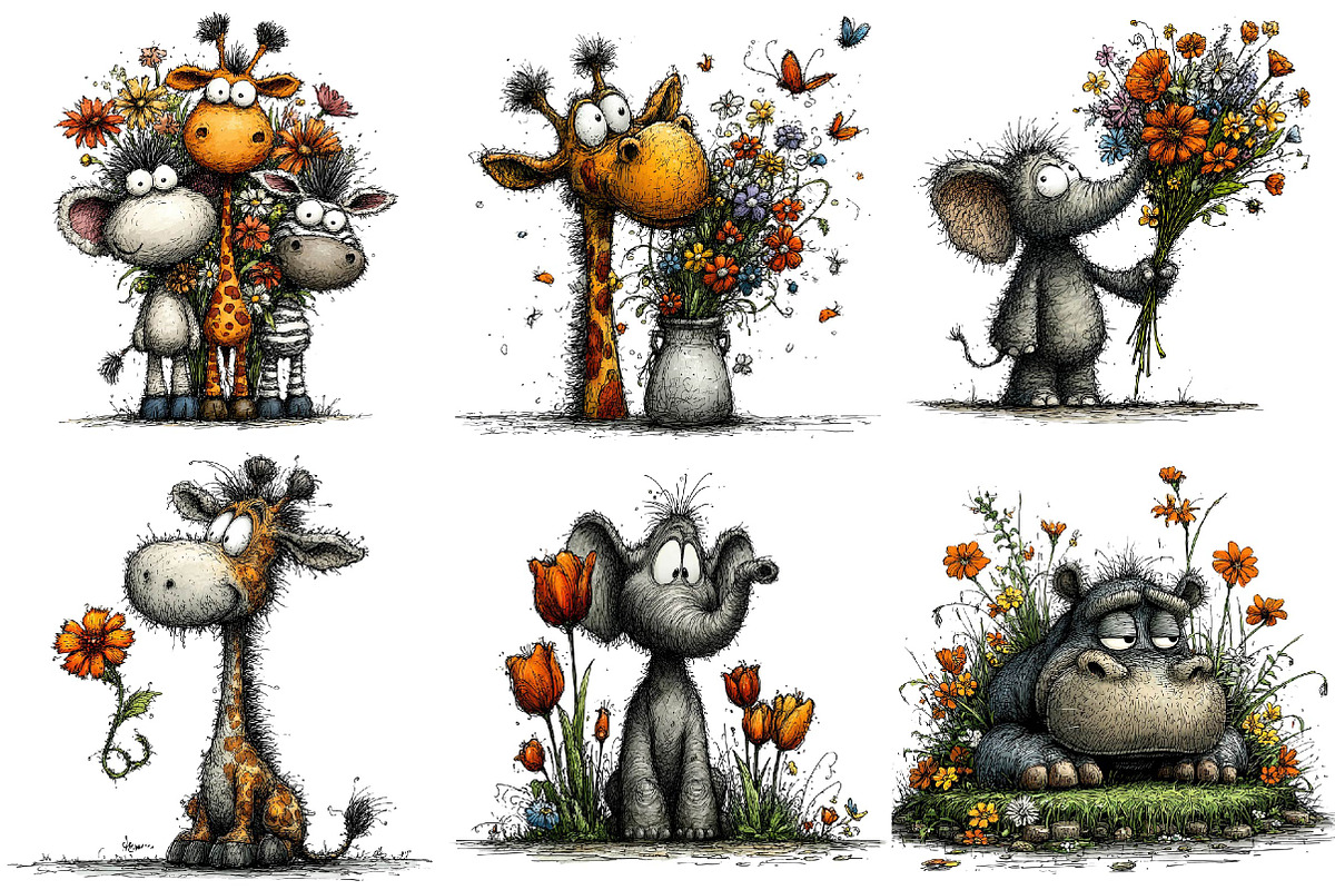 Spring Safari Whimsical Clipart Bund, an Illustration by DreamPrint404 (Photo 5 of 6)