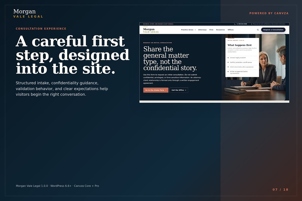 Morgan Vale Legal WordPress Theme, a WordPress Template by Fixstable Studio (Photo 7 of 17)
