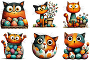 Whimsical Spring Cat Clipart Bundle, an Illustration by Sublimation Artist (Thumbnail 5 of 7)