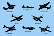 WWII Bombers Silhouettes, a Technology Illustration by Yurals Art (Thumbnail 2 of 5)