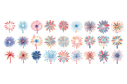 Fireworks colored icons vector set, an Object Illustration by Onyx