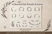 19 Botanical Ink Wreaths & Leaves, an Object Graphic by Christine Krahl (Thumbnail 1 of 8)