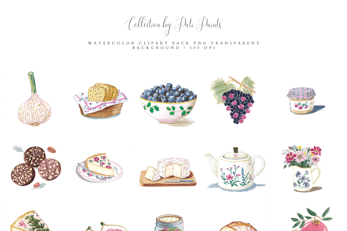Food Clipart Bundle, a Decorative Illustration by Pati Paints (Photo 2 of 12)