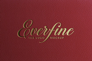 Luxury Gold Logo Mockup Red Leather