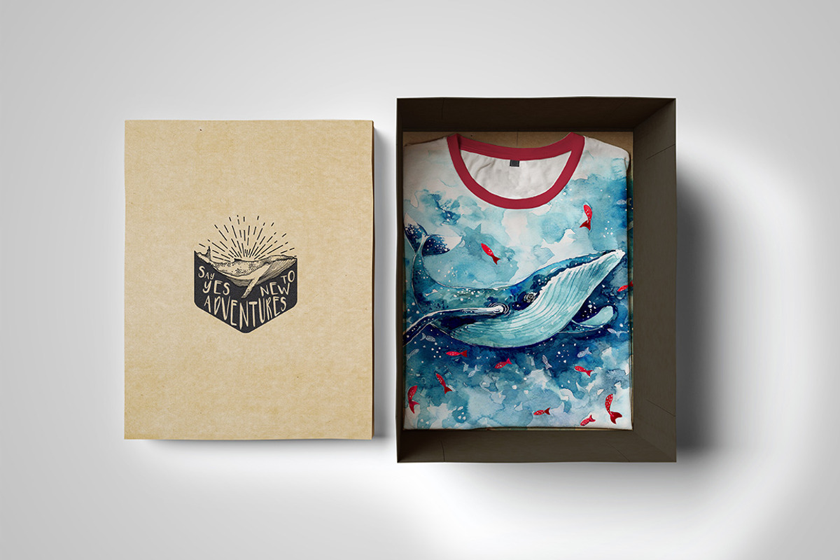Watercolor Whale illustration, an Animal Illustration by Librebird (Photo 3 of 4)