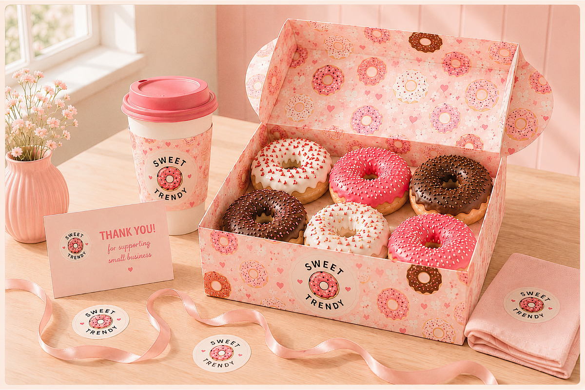 Donut Illustration & Branding Kit, an Object Graphic by Multigon (Photo 5 of 6)