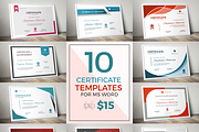 10 modern certificate docx bundle, a Stationery Template by Inkpower (Thumbnail 1 of 10)