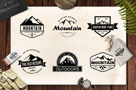 Mountain Vintage Badges