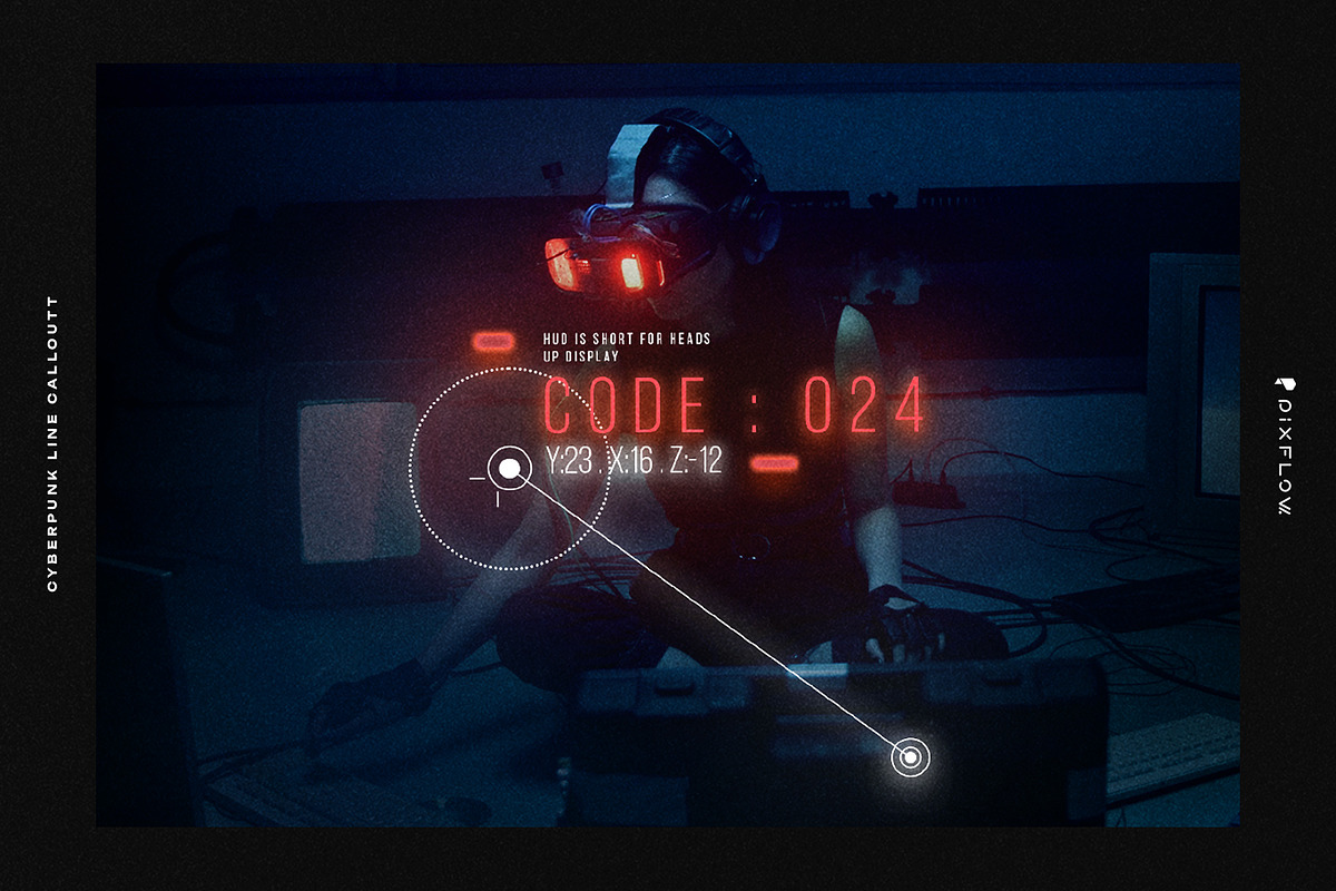 Cyberpunk Line Callouts, an Object Graphic by Pixflow (Photo 3 of 5)