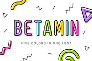 Betamin|colorful sans-serif font, a Serif Font by wowomnom (Thumbnail 1 of 6)