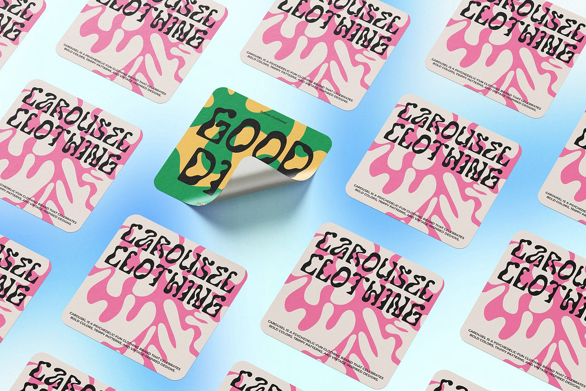 CS Grained – Psychedelic Font, a Sans Serif Font by Craft Supply Co. (Photo 6 of 8)